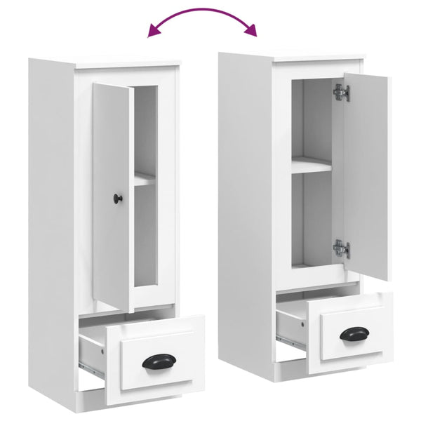 Kaappi valkoinen 36x35,5x103,5 cm tekninen puu