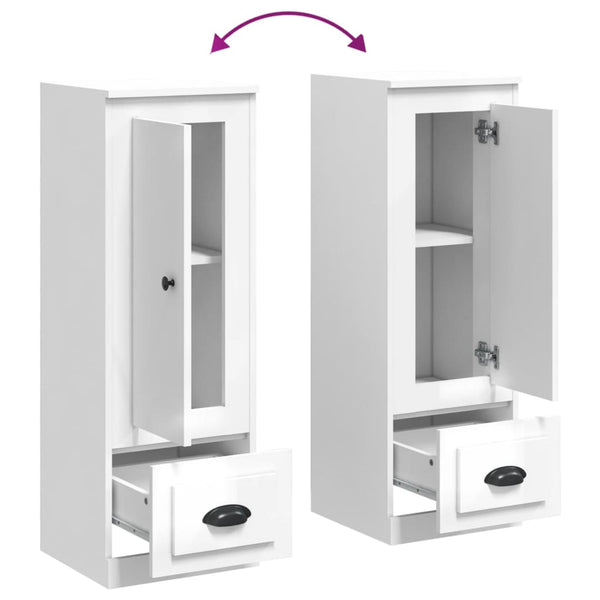 Kaappi korkeakiilto valkoinen 36x35,5x103,5 cm tekninen puu