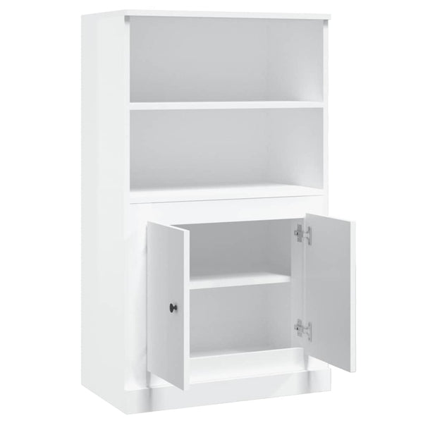 Kaappi korkeakiilto valkoinen 60x35,5x103,5 cm tekninen puu