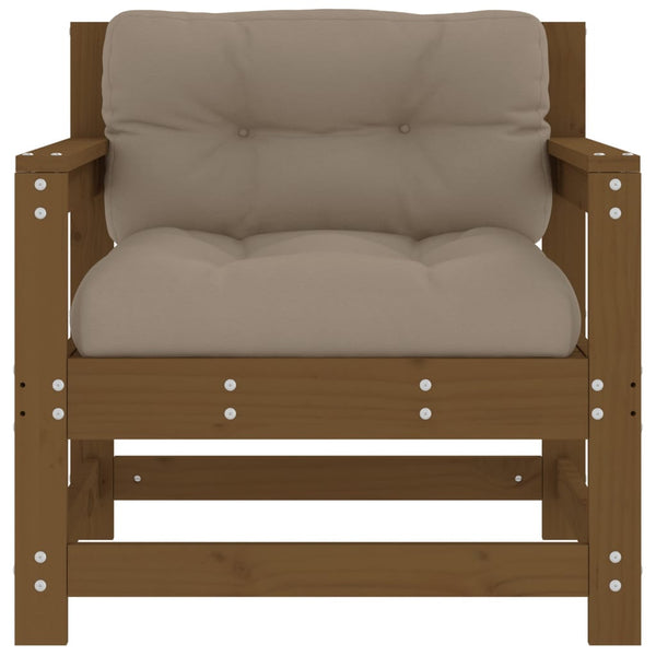 Puutarhatuolit tyynyillä 2 kpl hunajanruskea täysi mänty