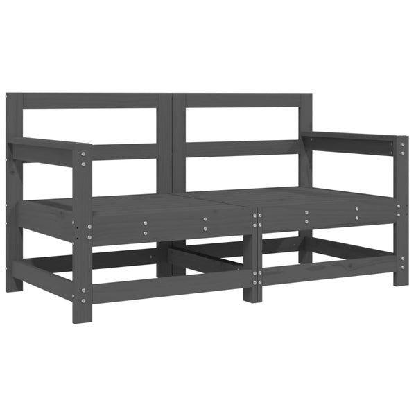 Puutarhatuolit tyynyillä 2 kpl harmaa täysi mänty