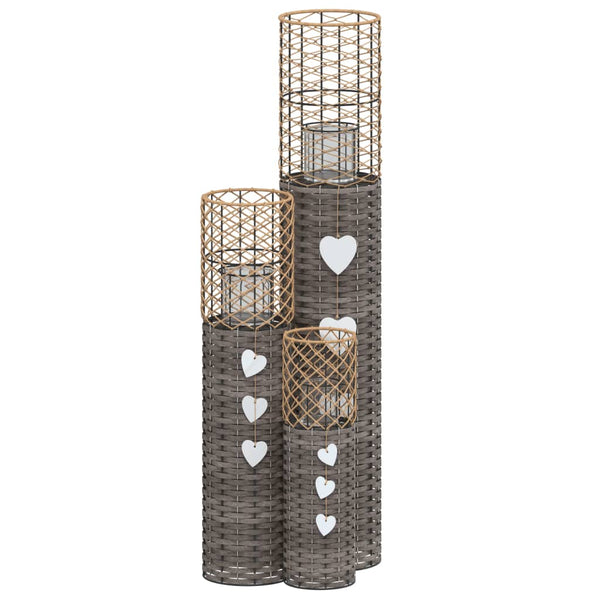 Kynttilänjalat 3 kpl harmaa paju