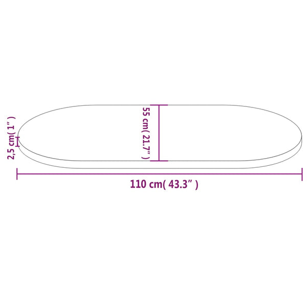 Valkoinen pöytälevy Avia 110x55x2,5cm (mänty ovaali)