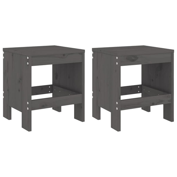 Puutarhajakkarat 2 kpl harmaa 40x36x45 cm täysi mänty