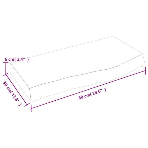 Käsittelemätön seinähylly Karlie 60x30x(2-6)cm (tammi)
