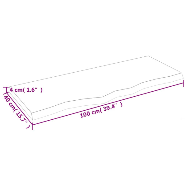 Käsittelemätön seinähylly Karlie 100x40x(2-4)cm (tammi)