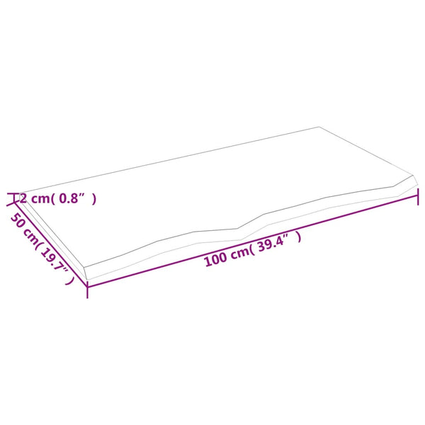 Käsittelemätön seinähylly Karlie 100x50x2cm (tammi)