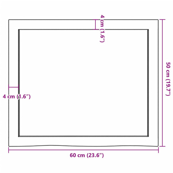 Vaaleanruskea seinähylly Karlie 60x50x(2-6)cm (käsitelty täystammi)