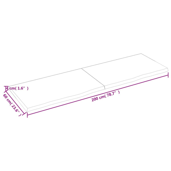 Seinähylly tummanruskea 200x60x(2-4) cm käsitelty täystammi