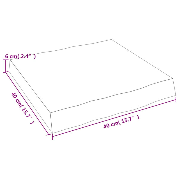 Pöytälevy 40x40x(2-6) cm käsittelemätön täysi puu elävä reuna
