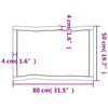 Pöytälevy ruskea 80x50x(2-4)cm käsitelty täystammi elävä reuna