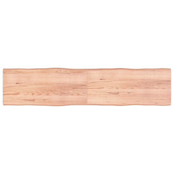 vidaXLPöytälevy ruskea 220x50x(2-4)cm käsitelty täystammi elävä reuna