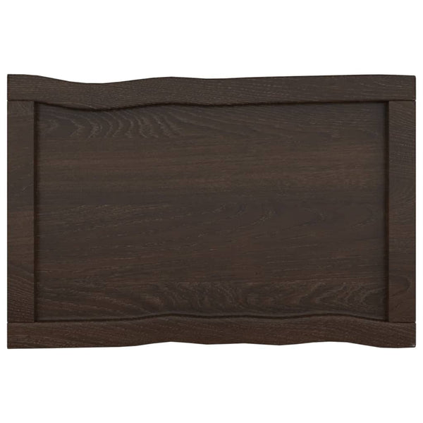 Pöytälevy ruskea 60x40x(2-4)cm käsitelty täystammi elävä reuna