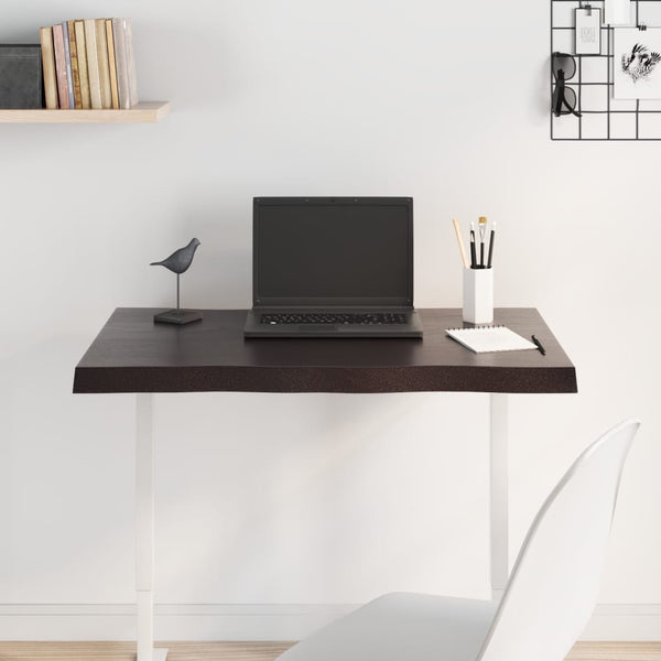 Pöytälevy ruskea 80x50x(2-4)cm käsitelty täystammi elävä reuna