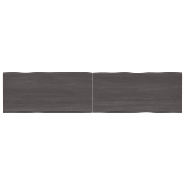 vidaXLPöytälevy ruskea 220x50x(2-4)cm käsitelty täystammi elävä reuna