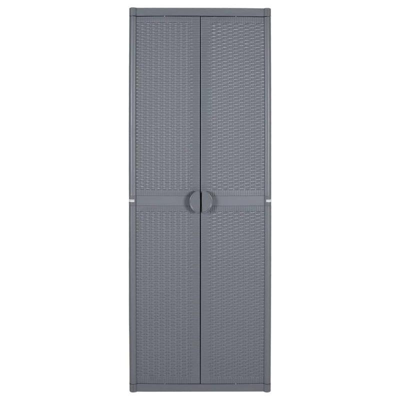 Harmaa ulkosäilytyskaappi Zarandu 65x45x172cm (pp rottinki)
