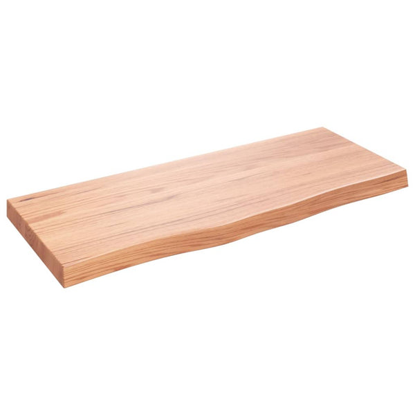 Pöytälevy vaaleanruskea 100x40x(2-6) cm käsitelty täystammi