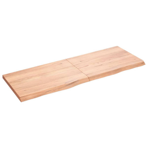 Pöytälevy vaaleanruskea 140x50x(2-4) cm käsitelty täystammi