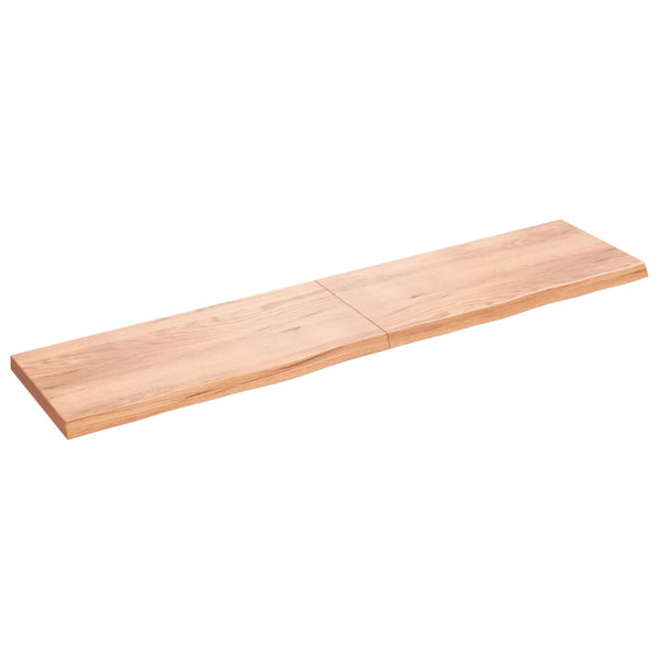 Pöytälevy vaaleanruskea 220x50x(2-6) cm käsitelty täystammi