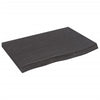 Pöytälevy tummanruskea 60x40x(2-4) cm käsitelty täystammi