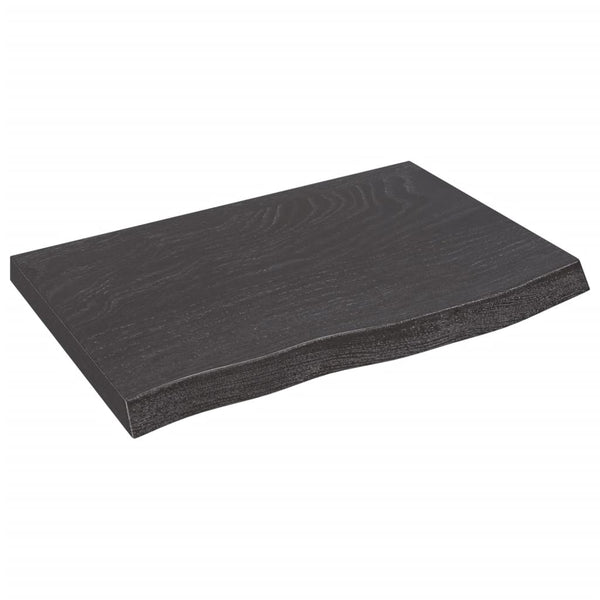 Pöytälevy tummanruskea 60x40x(2-4) cm käsitelty täystammi