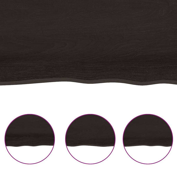 Tummanruskea pöytälevy Tatjana 120x40x(2-6)cm (käsitelty täystammi)