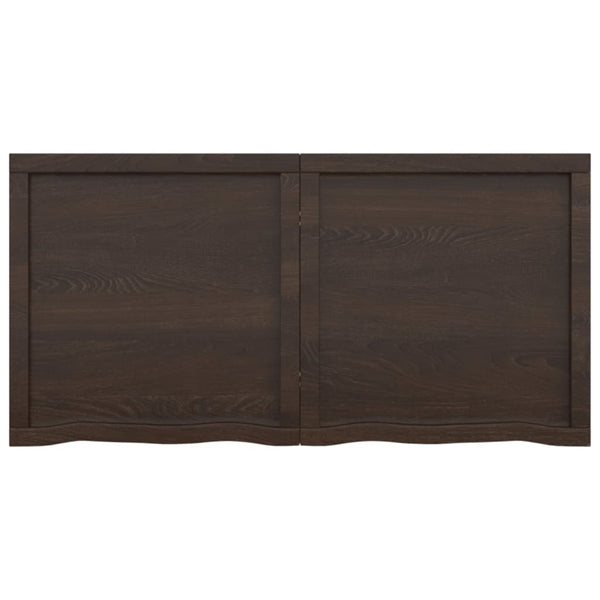 Pöytälevy tummanruskea 120x60x(2-4) cm käsitelty täystammi