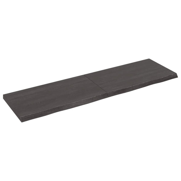 Pöytälevy tummanruskea 140x40x(2-4) cm käsitelty täystammi
