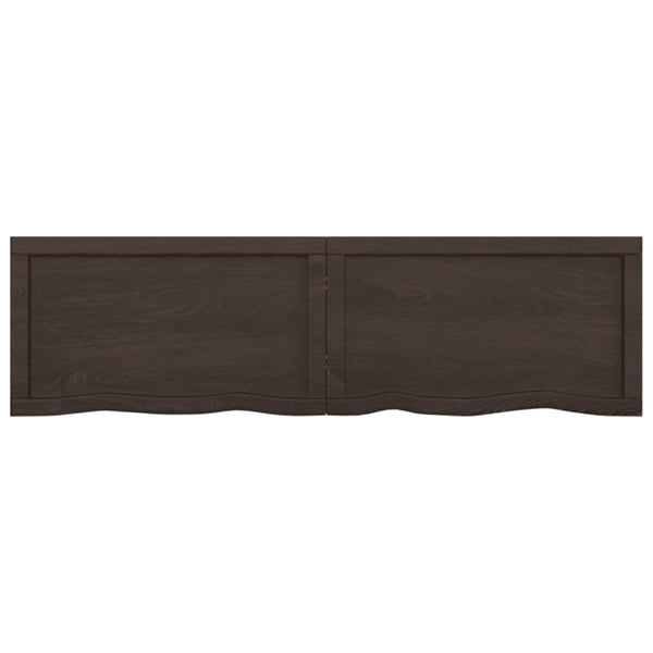 Pöytälevy tummanruskea 140x40x(2-4) cm käsitelty täystammi