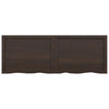 Pöytälevy tummanruskea 140x50x(2-6) cm käsitelty täystammi