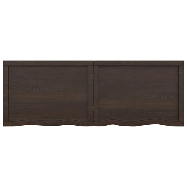 Pöytälevy tummanruskea 140x50x(2-6) cm käsitelty täystammi