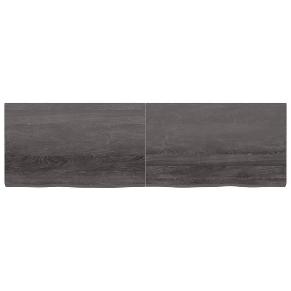Pöytälevy tummanruskea 200x60x(2-6) cm käsitelty täystammi