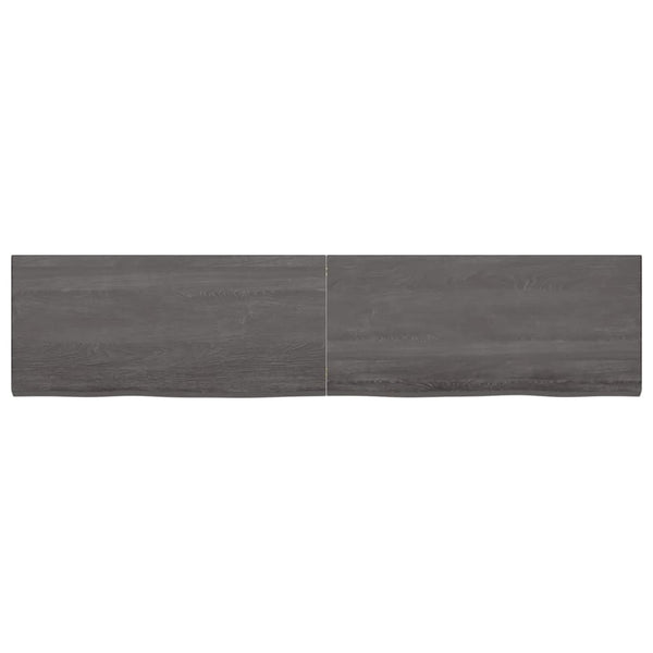 Pöytälevy tummanruskea 220x50x(2-4) cm käsitelty täystammi