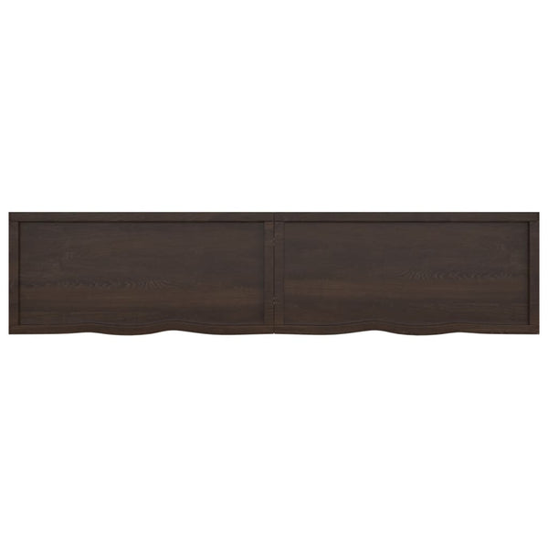 Pöytälevy tummanruskea 220x50x(2-6) cm käsitelty täystammi