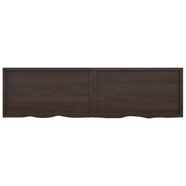 Pöytälevy tummanruskea 220x60x(2-4) cm käsitelty täystammi