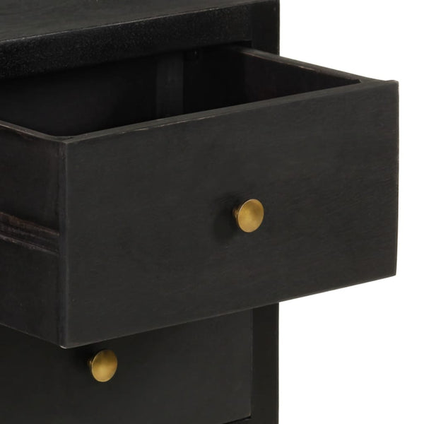 Senkki musta ja kulta 110x30x75 cm täysi mangopuu