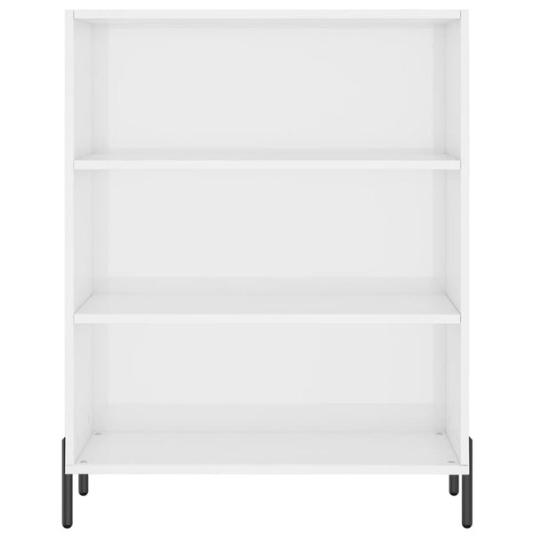 Hyllykaappi korkeakiilto valkoinen 69,5x32,5x90 cm tekninen puu