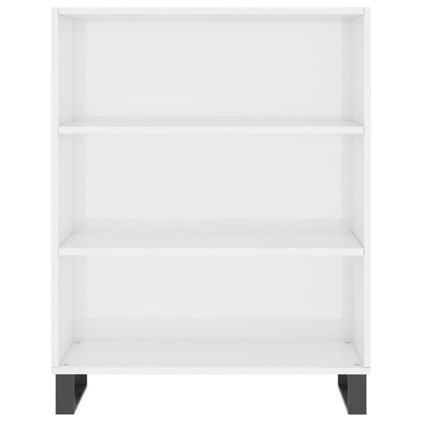 Hyllykaappi korkeakiilto valkoinen 69,5x32,5x90 cm tekninen puu