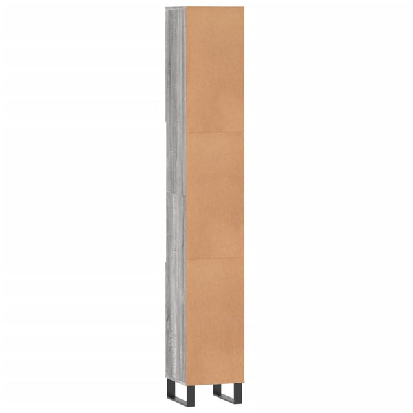 Harmaa kylpyhuoneen kaappi Mitria 30x30x190cm (puinen)