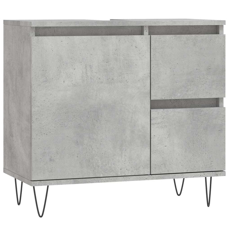 Betoninharmaa kylpyhuoneen kaappi Flabian 65x33x60cm (puinen)