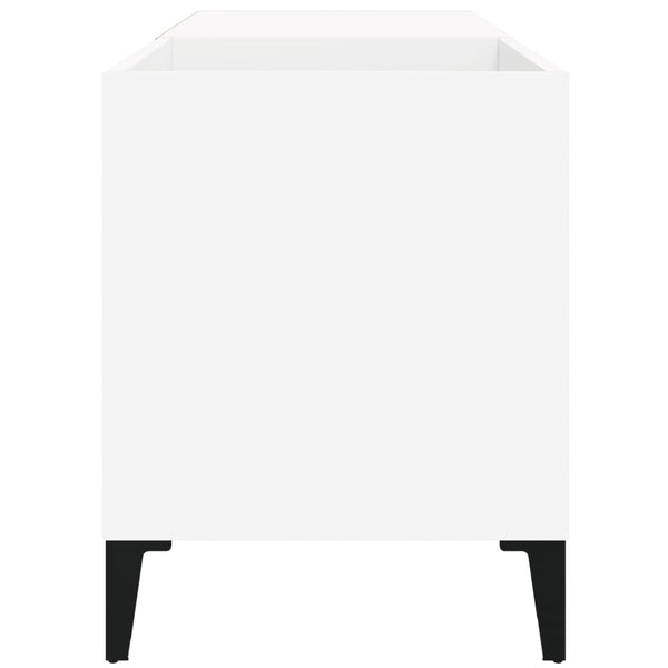 LP-levyjen säilytyskaappi valkoinen 84,5x38x48 cm tekninen puu