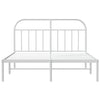 Valkoinen metallinen sängynrunko päädyllä Nedealca 160x200cm