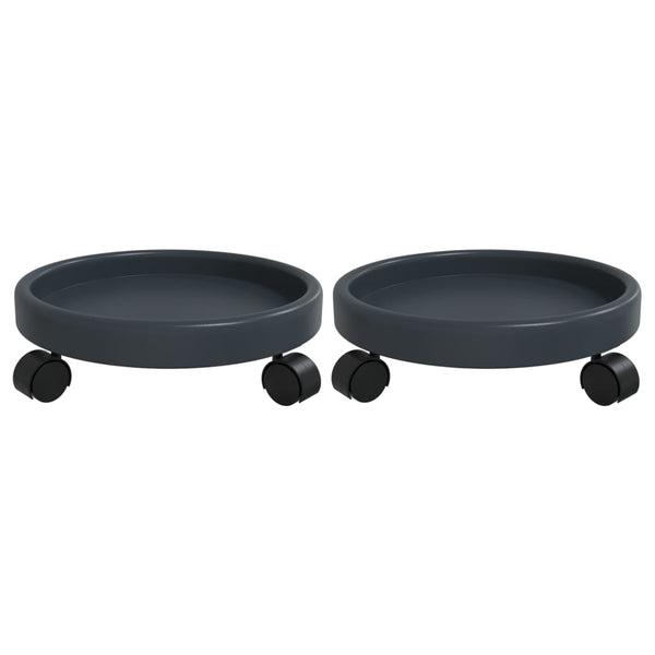 Kasvirullakot pyörillä 2 kpl harmaa halkaisija 34 cm 35 kg