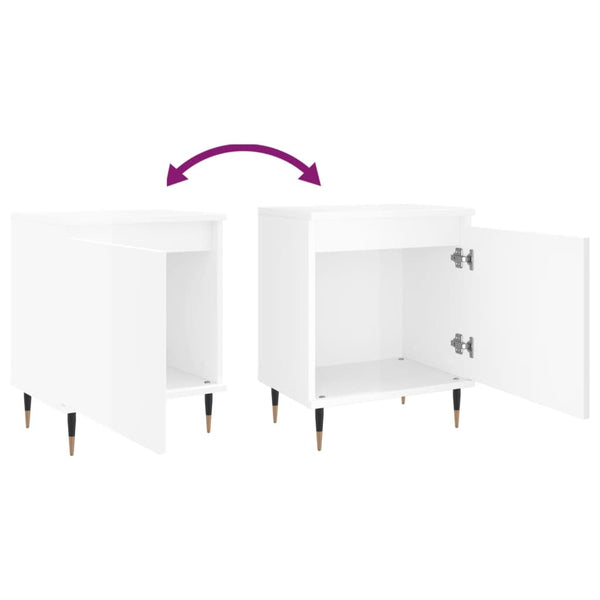 Yöpöytä korkeakiilto valkoinen 40x30x50 cm tekninen puu