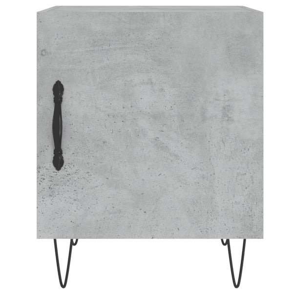 Yöpöydät 2 kpl betoninharmaa 40x40x50 cm tekninen puu