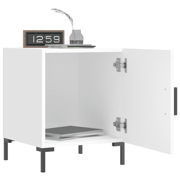 Yöpöydät 2 kpl valkoinen 40x40x50 cm tekninen puu