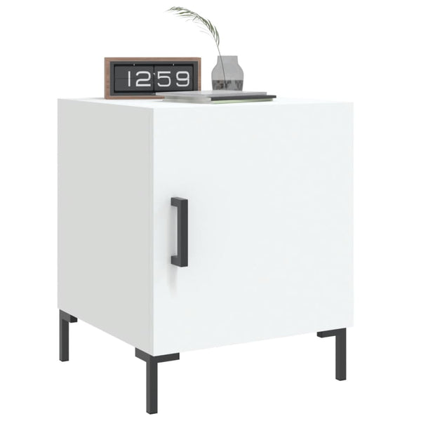 Yöpöydät 2 kpl valkoinen 40x40x50 cm tekninen puu