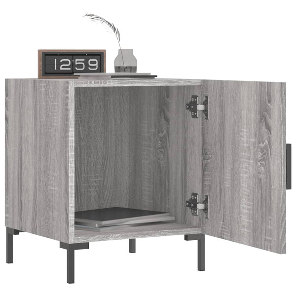 Yöpöydät 2 kpl harmaa Sonoma 40x40x50 cm tekninen puu