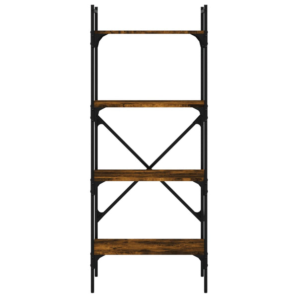 Kirjahylly 4 kerrosta savutammi 56x31,5x138,5 cm tekninen puu