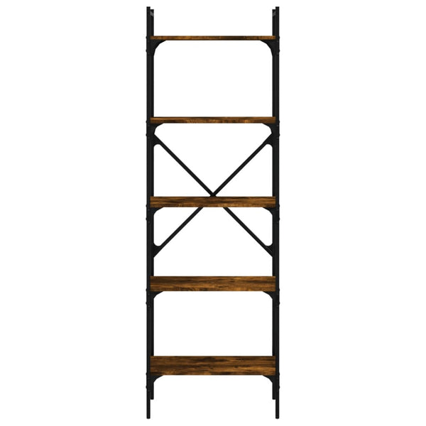Kirjahylly 5 kerrosta savutammi 56x31,5x174 cm tekninen puu